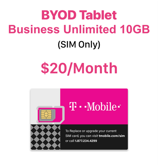 BYOD Tablet (SIM only) Business Unlimited Tablet 10GB Plan